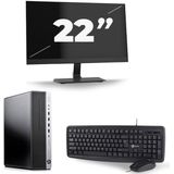 HP EliteDesk 800 G3 SFF - Intel Core i3-6e Generatie - 8GB RAM - 128GB SSD - Windows 11 + 1x 22 inch Monitor Nette Staat