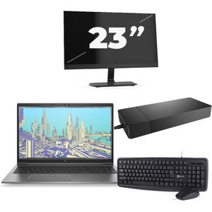 HP ZBook Firefly 15 G8 - Intel Core i7-11e Generatie - 15 inch - 16GB RAM - 256GB SSD - Windows 11 Home + 1x 23 inch Monitor Nette Staat