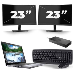 Dell Latitude 5410 - Intel Core i5-10e Generatie - 14 inch - 16GB RAM - 512GB SSD - Windows 11 + 2x 23 inch Monitor Zichtbaar gebruikt