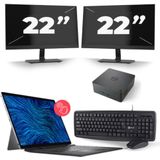 Dell Latitude 7320 - Intel Core i5-11e Generatie - 13 inch - 16GB RAM - 256GB SSD - Windows 11 Home + 2x 22 inch Monitor Zichtbaar gebruikt