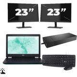 Dell Latitude E5270 - Intel Core i3-6e Generatie - 12 inch - Touch - 8GB RAM - 256GB SSD - Windows 11 Home + 2x 23 inch Monitor Nette Staat