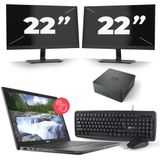 Dell Latitude 7310 - Intel Core i7-10e Generatie - 13 inch - Touch - 16GB RAM - 512GB SSD - Windows 11 Home + 2x 22 inch Monitor Zichtbaar gebruikt