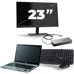 Fujitsu LifeBook S938 - Intel Core i7-8e Generatie - 13 inch - 16GB RAM - 512GB SSD - Windows 11 + 1x 23 inch Monitor Nette Staat
