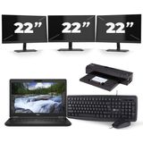 Dell Latitude 5491 - Intel Core i5-8e Generatie - 14 inch - 16GB RAM - 512GB SSD - Windows 11 + 3x 22 inch Monitor Zichtbare schade