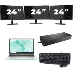 HP ProBook 650 G8 - Intel Core i5-11e Generatie - 15 inch - 16GB RAM - 256GB SSD - Windows 11 Home + 3x 24 inch Monitor Zichtbare schade
