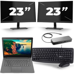 Lenovo V330-14IKB - Intel Core i3-8e Generatie - 14 inch - 8GB RAM - 256GB SSD - Windows 11 + 2x 23 inch Monitor Zichtbaar gebruikt