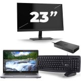 Dell Latitude 5411 - Intel Core i7-10e Generatie - 14 inch - 16GB RAM - 512GB SSD - Windows 11 + 1x 23 inch Monitor Zichtbaar gebruikt