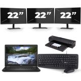 Dell Latitude 5491 - Intel Core i5-8e Generatie - 14 inch - 16GB RAM - 256GB SSD - Windows 11 + 3x 22 inch Monitor Nette Staat