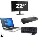 HP ProBook 430 G8 - Intel Core i5-11e Generatie - 13 inch - Touch - 16GB RAM - 256GB SSD - Windows 11 Home + 1x 22 inch Monitor Nette Staat