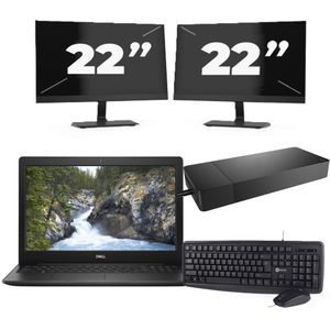 Dell Vostro 3580 - Intel Core i3-8e Generatie - 15 inch - 8GB RAM - 256GB SSD - Windows 11 Home + 2x 22 inch Monitor Nette Staat