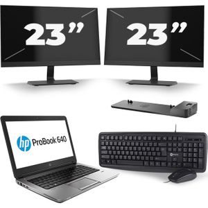 HP ProBook 640 G4 - Intel Core i5-8e Generatie - 14 inch - 16GB RAM - 512GB SSD - Windows 11 + 2x 23 inch Monitor Zichtbare schade