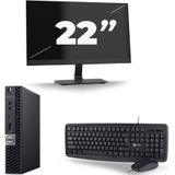 Dell Optiplex 7060 Micro USFF - Intel Core i7-8e Generatie - 16GB RAM - 256GB SSD - Windows 11 + 1x 22 inch Monitor Nette Staat