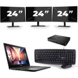 Dell Latitude 7290 - Intel Core i7-8e Generatie - 12 inch - 16GB RAM - 256GB SSD - Windows 11 + 3x 24 inch Monitor Nette Staat