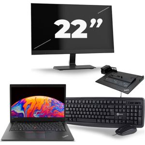 Lenovo ThinkPad L480 - Intel Core i3-8e Generatie - 14 inch - 8GB RAM - 256GB SSD - Windows 11 + 1x 22 inch Monitor Zichtbare schade