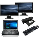 Dell Latitude E6420 - Intel Core i5 - 4GB - 320GB HDD + Docking + Dual 2x 22'' Widescreen Monitor - Win 10