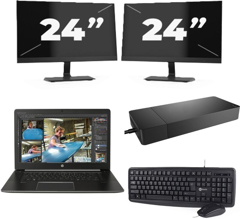 Lenovo Thinkpad L13 G3 - Intel Core i5-13e Generatie - 13 inch - 16GB RAM - 256GB SSD - Windows 11 Home + 2x 24 inch Monitor Zichtbaar gebruikt