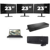 Fujitsu Lifebook A3510 - Intel Core i3-10e Generatie - 15 inch - 16GB RAM - 256GB SSD - Windows 11 Home + 3x 23 inch Monitor Nette Staat