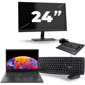 Lenovo ThinkPad L480 - Intel Core i7-8e Generatie - 14 inch - 16GB RAM - 256GB SSD - Windows 11 + 1x 24 inch Monitor Zichtbaar gebruikt