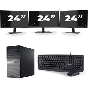 Dell Optiplex 3020 Micro Tower - Intel Core i7-4e Generatie - 16GB RAM - 512GB SSD - Windows 10 + 3x 24 inch Monitor Nette Staat