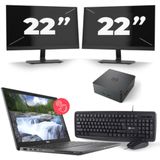 Dell Latitude 7310 - Intel Core i5-10e Generatie - 13 inch - 16GB RAM - 256GB SSD - Windows 11 Home + 2x 22 inch Monitor Nette Staat