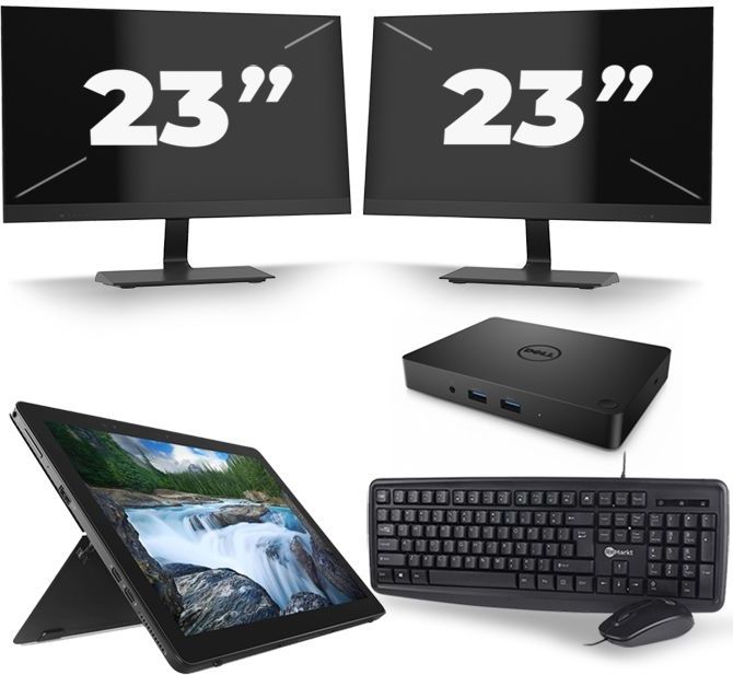 Dell Latitude 5290 - Intel Core i7-8e Generatie - 12 inch - 16GB RAM - 512GB SSD - Windows 11 + 2x 23 inch Monitor Nette Staat