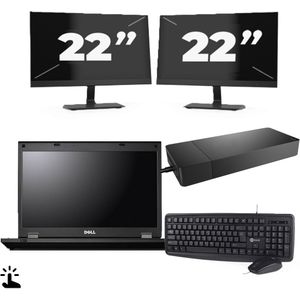 Fujitsu Lifebook E5510 - Intel Core i7-10e Generatie - 15 inch - Touch - 16GB RAM - 256GB SSD - Windows 11 Home + 2x 22 inch Monitor Zichtbaar gebruikt