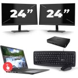 Dell Latitude 7300 - Intel Core i5-8e Generatie - 13 inch - Touch - 16GB RAM - 256GB SSD - Windows 11 Home + 2x 24 inch Monitor Zichtbaar gebruikt
