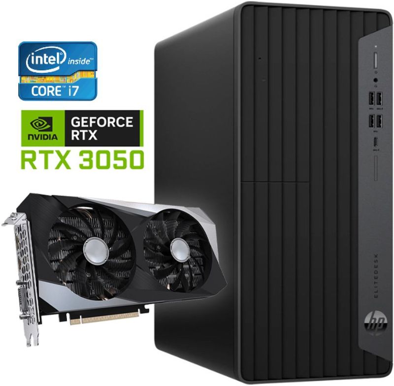 HP EliteDesk 800 G6 Tower - Intel Core i7-10e Generatie - 32GB RAM - 512GB SSD - Nvidia RTX 3050 - Win11 - Game PC Nette Staat