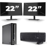HP ProDesk 400 G1 SFF - Intel Core i3-4e Generatie - 8GB RAM - 128GB SSD - Windows 10 + 2x 22 inch Monitor Nette Staat