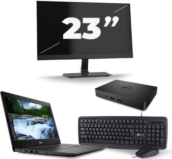 Dell Latitude 3490 - Intel Core i3-8e Generatie - 14 inch - 8GB RAM - 256GB SSD - Windows 11 + 1x 23 inch Monitor Zichtbaar gebruikt