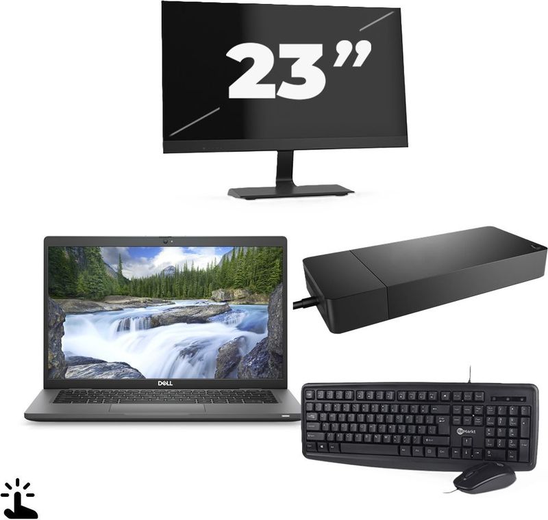 Dell Latitude 7330 - Intel Core i7-12e Generatie - 13 inch - Touch - 32GB RAM - 256GB SSD - Windows 11 Home + 1x 23 inch Monitor Nette Staat