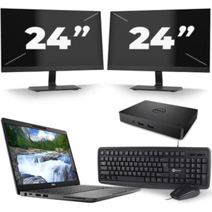 Dell Latitude 5300 - Intel Core i7-8e Generatie - 13 inch - 16GB RAM - 256GB SSD - Windows 11 + 2x 24 inch Monitor Zichtbare schade