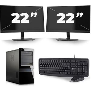 HP Pavilion 7000 Micro Tower - Intel Core i3-2e Generatie - 8GB RAM - 128GB SSD - Windows 10 + 2x 22 inch Monitor Nette Staat