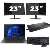 Toshiba Portege X30W-J-10C - Intel Core i5-11e Generatie - 13 inch - 16GB RAM - 256GB SSD - Windows 11 Home + 2x 23 inch Monitor Zichtbaar gebruikt