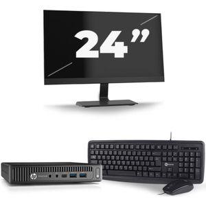 HP EliteDesk 800 G2 USFF - Intel Core i5-6e Generatie - 8GB RAM - 256GB SSD - Windows 11 + 1x 24 inch Monitor Nette Staat