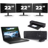 Dell Latitude 7390 - Intel Core i5-8e Generatie - 13 inch - 16GB RAM - 256GB SSD - Windows 11 + 3x 22 inch Monitor Nette Staat