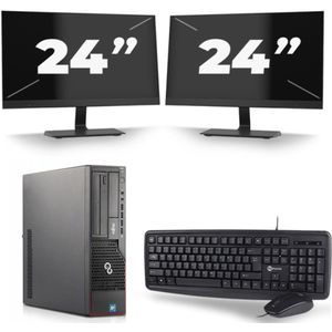 Fujitsu Esprimo E710 SFF - Intel Core i5-3e Generatie - 8GB RAM - 256GB SSD - Windows 10 + 2x 24 inch Monitor Nette Staat