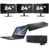 Lenovo ThinkPad X1 Yoga Gen 4 - Intel Core i5-8e Generatie - 14 inch - 16GB RAM - 256GB SSD - Windows 11 Home + 3x 24 inch Monitor Zichtbaar gebruikt