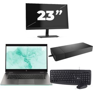 HP ZBook Studio G5 - Intel Core i7-8e Generatie - 15 inch - 16GB RAM - 256GB SSD - Windows 11 + 1x 23 inch Monitor Zichtbaar gebruikt