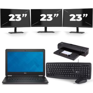 Dell Latitude E7240 - Intel Core i5-4e Generatie - 12 inch - 8GB RAM - 256GB SSD - Windows 11 + 3x 23 inch Monitor Zichtbare schade