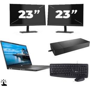 Dell Latitude 7420 - Intel Core i7-11e Generatie - 14 inch - Touch - 16GB RAM - 256GB SSD - Windows 11 Home + 2x 23 inch Monitor Nette Staat