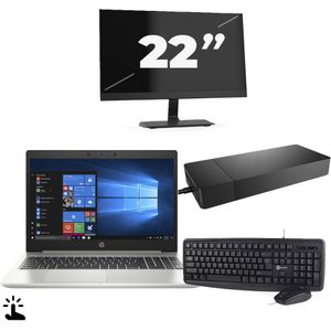 HP ProBook 445 G7 - AMD Ryzen 5 4500U - 14 inch - Touch - 16GB RAM - 256GB SSD - Windows 11 Home + 1x 22 inch Monitor Nette Staat