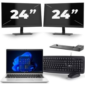 HP ProBook 640 G8 - Intel Core i5-11e Generatie - 14 inch - 16GB RAM - 512GB SSD - Windows 11 + 2x 24 inch Monitor Zichtbaar gebruikt