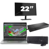 HP ZBook 14u G5 - Intel Core i7-8e Generatie - 14 inch - 16GB RAM - 256GB SSD - Windows 11 + 1x 22 inch Monitor Nette Staat