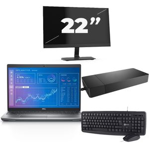 Dell Precision 3571 - Intel Core i5-12e Generatie - 15 inch - 16GB RAM - 256GB SSD - Windows 11 Home + 1x 22 inch Monitor Zichtbare schade