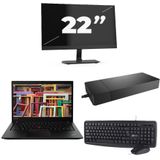 Lenovo ThinkPad T14s Gen 1 - Intel Core i7-10e Generatie - 14 inch - 16GB RAM - 256GB SSD - Windows 11 Home + 1x 22 inch Monitor Nette Staat