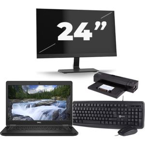 Dell Latitude 5490 - Intel Core i3-8e Generatie - 14 inch - Touch - 8GB RAM - 256GB SSD - Windows 11 Home + 1x 24 inch Monitor Zichtbare schade