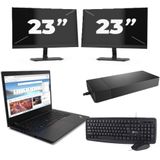 Lenovo ThinkPad L14 Gen 2 - Intel Core i5-11e Generatie - 14 inch - 16GB RAM - 256GB SSD - Windows 11 Home + 2x 23 inch Monitor Zichtbare schade