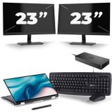Dell Latitude 9510 - Intel Core i7-10e Generatie - 15 inch - 16GB RAM - 512GB SSD - Windows 11 + 2x 23 inch Monitor Zichtbaar gebruikt