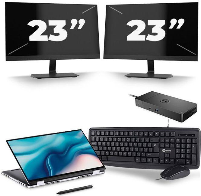Dell Latitude 9510 - Intel Core i7-10e Generatie - 15 inch - 16GB RAM - 512GB SSD - Windows 11 + 2x 23 inch Monitor Zichtbaar gebruikt
